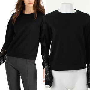 Donna Karan Lace-Inset Sweatshirt  